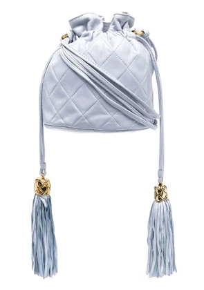 CHANEL Pre-Owned 1989 diamond-quilted bucket bag - Blue