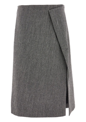 Ferragamo tweed wrap midi skirt - Grey
