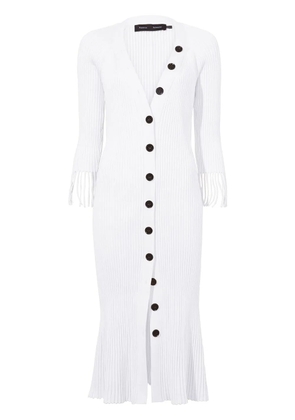 Proenza Schouler ribbed-knit buttoned-up dress - White