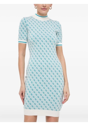 GUESS USA patterned high-neck dress - White