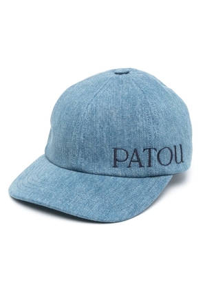 Patou embroidered-logo denim cap - Blue