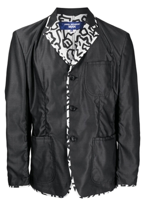Junya Watanabe MAN contrasting-trim buttoned blazer - Black