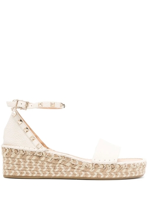 Valentino Garavani Rockstud 55mm leather espadrilles - White