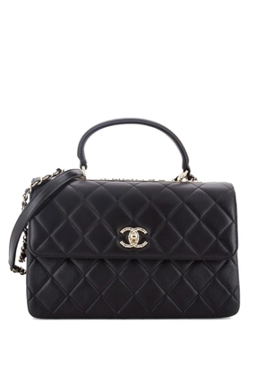CHANEL Pre-Owned Trendy CC Top Handle Bag Quilted Lambskin Medium satchel - Black