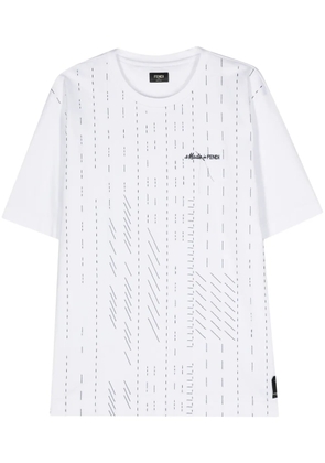 FENDI embroidered-logo cotton T-shirt - White