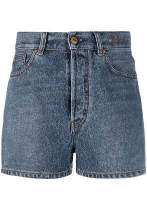 Chloé high-waisted denim shorts - Blue
