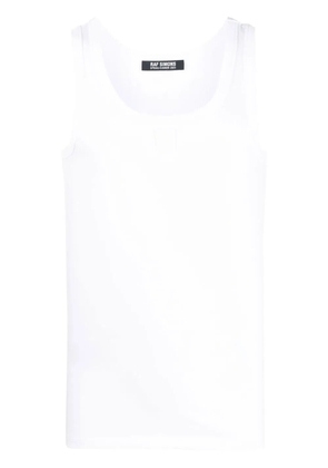 Raf Simons logo-patch cotton tank top - White