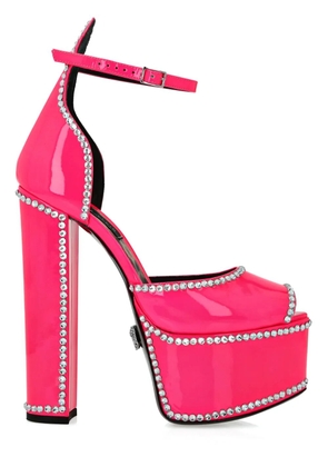 Philipp Plein crystal-embellished leather pumps - Pink