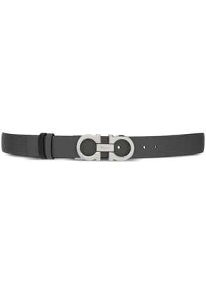 Ferragamo Gancini-buckle leather belt - Grey