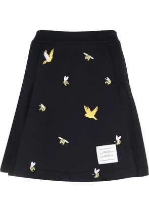 Thom Browne embroidered A-line skirt - Blue