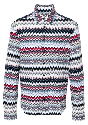 Missoni chevron-knit cotton shirt - Red