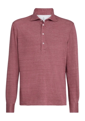 Brunello Cucinelli long-sleeved polo shirt - Red