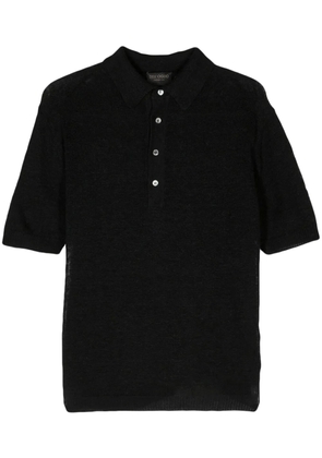 Dell'oglio open-knit polo shirt - Black
