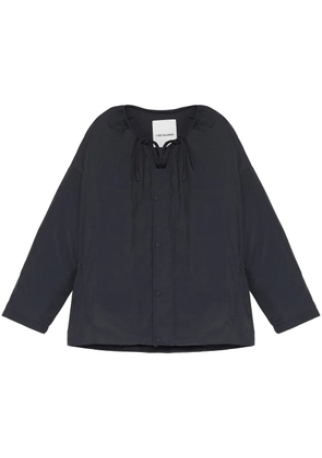 Yves Salomon drawstring-neck down jacket - Blue