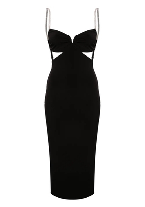 NISSA open-back jersey midi dress - Black