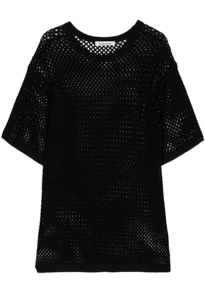 Wood Wood round-neck knit T-shirt - Black