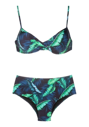Lygia & Nanny Verônica leaf-print bikini - Blue