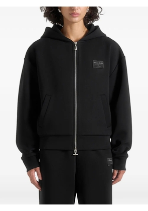 Manière De Voir Ray dual-zip black crop sweatshirt
