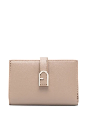 Furla logo-plaque leather wallet - Neutrals