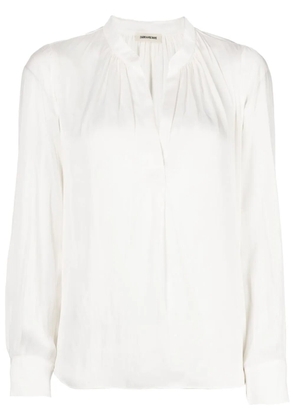 Zadig&Voltaire long-sleeve gathered-detail blouse - White