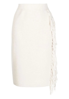 Onefifteen fringe-detail midi dress - White