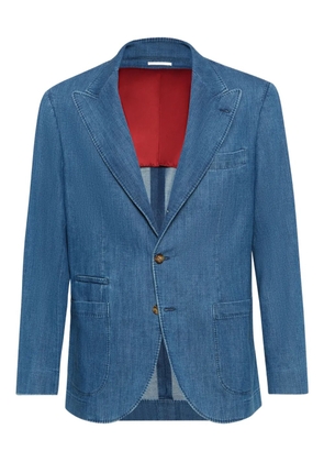 Brunello Cucinelli three-button patch-pocket blazer - Blue