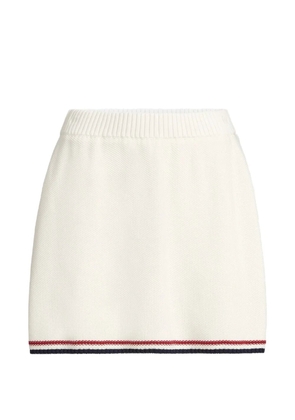 Brunello Cucinelli cotton piqué-effect knit mini skirt - White