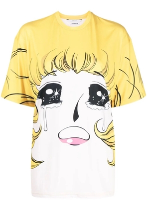 pushBUTTON graphic-print T-shirt dress - Yellow