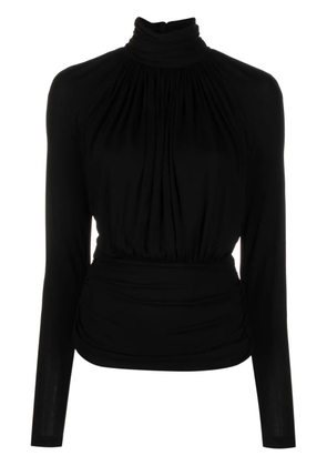 Saint Laurent gathered cut-out top - Black