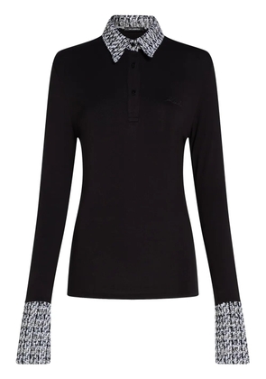Karl Lagerfeld boucl� polo shirt - Black