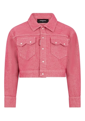 DSQUARED2 Boxy Oxford Denim Jacket - Pink