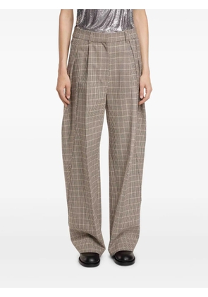 Rabanne checked pleated wide-leg trousers - Neutrals