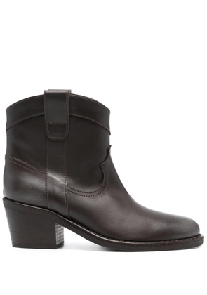 Via Roma 15 Texan 65mm leather ankle boots - Brown