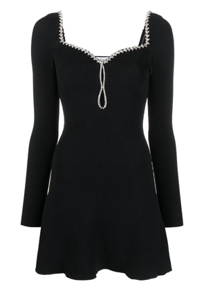 Self-Portrait diamante knit minidress - Black