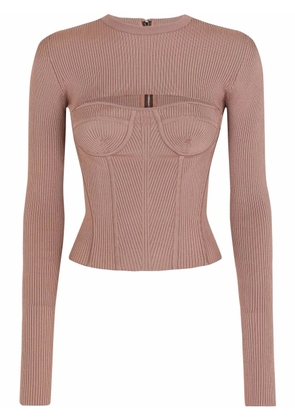 Dolce & Gabbana cut-out corset jumper - Neutrals