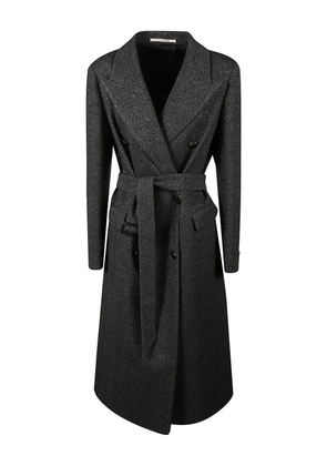Tagliatore double-breasted belted coat - Grey