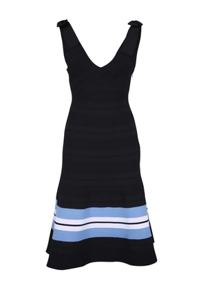 Carolina Herrera striped V-neck dress - Black