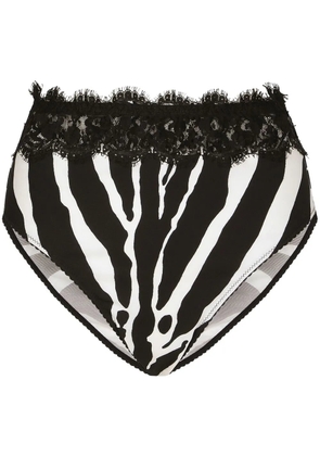 Dolce & Gabbana high-waisted zebra-print briefs - Black