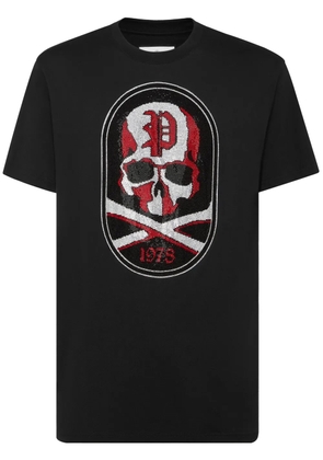 Philipp Plein Skull&Bones-patch cotton t-shirt - Black