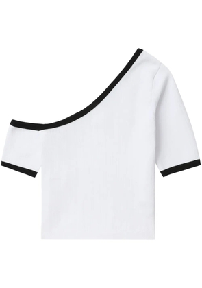 Juun.J contrasting-trim one-shoulder top - White