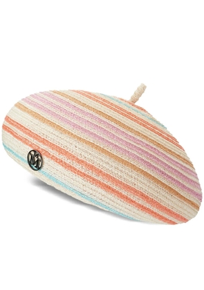 Maison Michel Emily interwoven beret - Orange