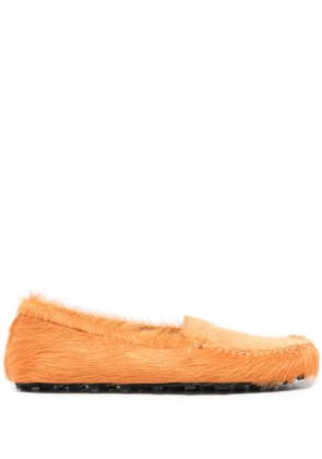 Marni slip-on calf-hair loafers - Orange