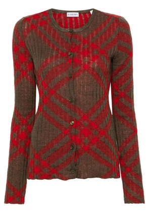 Burberry checked cardigan - Red