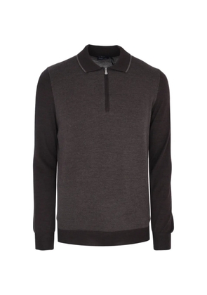 Barba zip polo knitwear - Brown