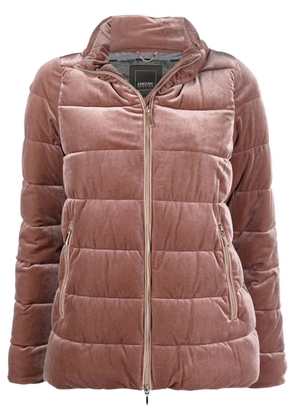 Geox velvet-finish puffer jacket - Pink