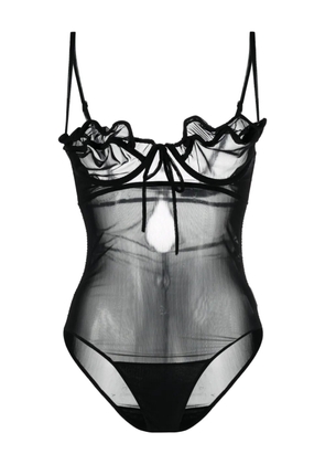 Y/Project sheer-construction underwired bodysuit - Black