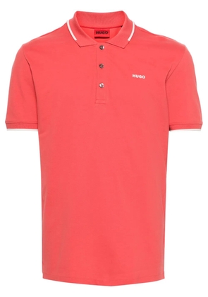 HUGO logo-appliqué piqué polo shirt - Red