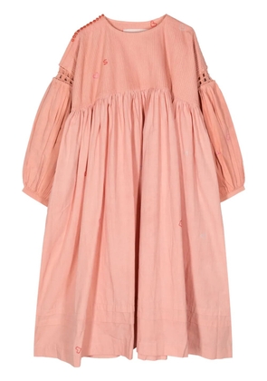 STORY mfg. crochet-detailing organic cotton dress - Pink