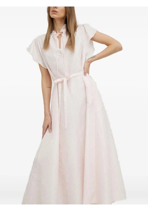 SAMSOE SAMSOE tie-neck belted midi dress - Pink