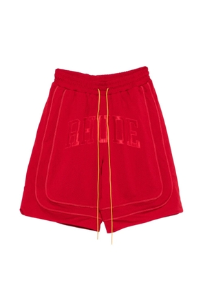 RHUDE collegiate logo mesh shorts - Red